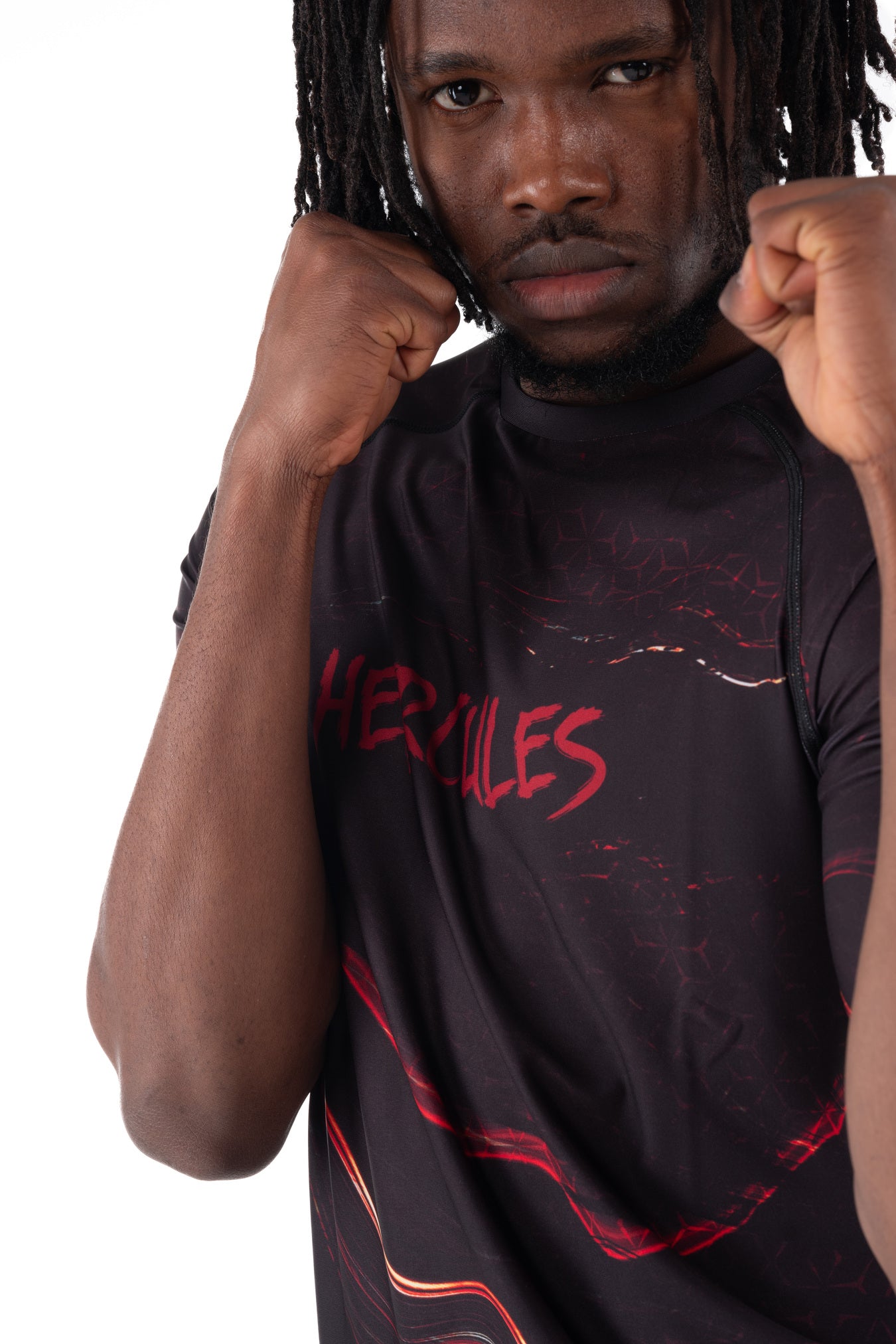 Erkek Kısa Kollu Rashguard – Siyah, Kızıl | MMA ve Antrenmanlar İçin - Hercules