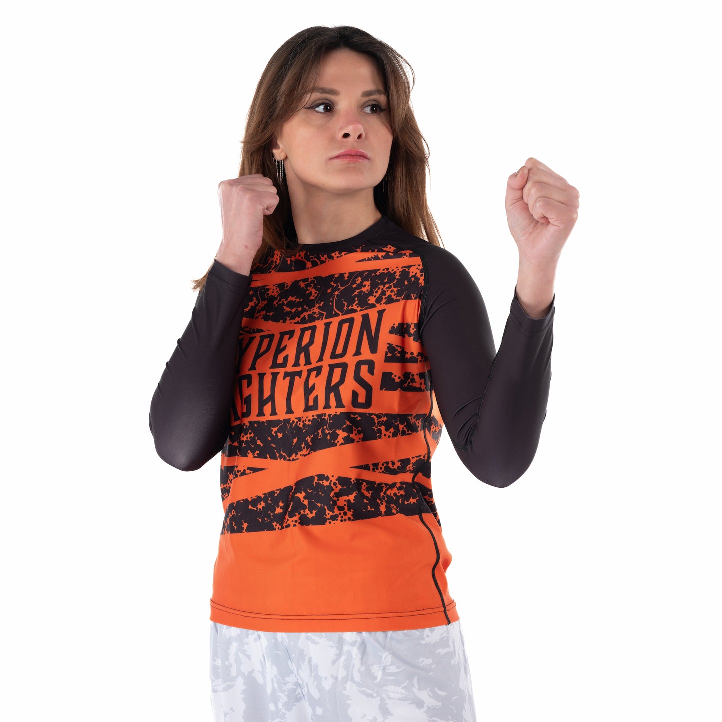 Kadın Uzun Kollu Rashguard – Turuncu, Hyperion | MMA ve Antrenmanlar İçin - Hercules