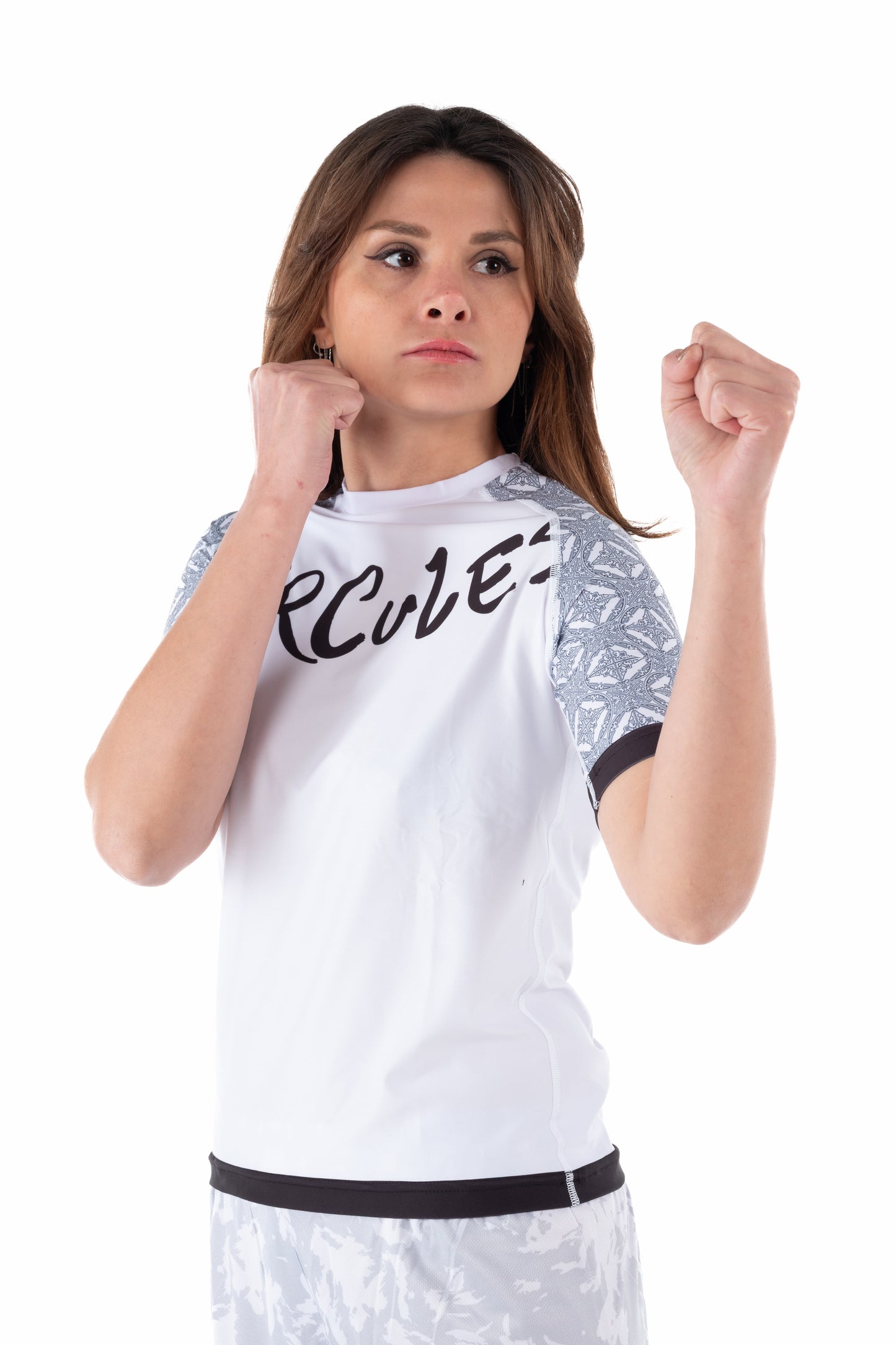 Kadın Kısa Kollu Rashguard – Beyaz | MMA ve Antrenmanlar İçin - Hercules