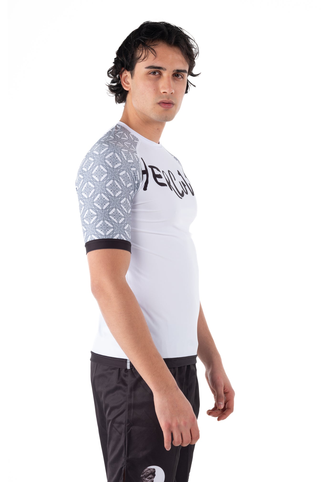 Erkek Kısa Kollu Rashguard – Beyazi, Hercules | MMA ve Antrenmanlar İçin - Hercules