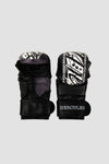 Hercules Fight Gear MMA Eldiveni - Grafiti Desenli Siyah-Beyaz - Grappling, BJJ, Cage Fighting - Hercules