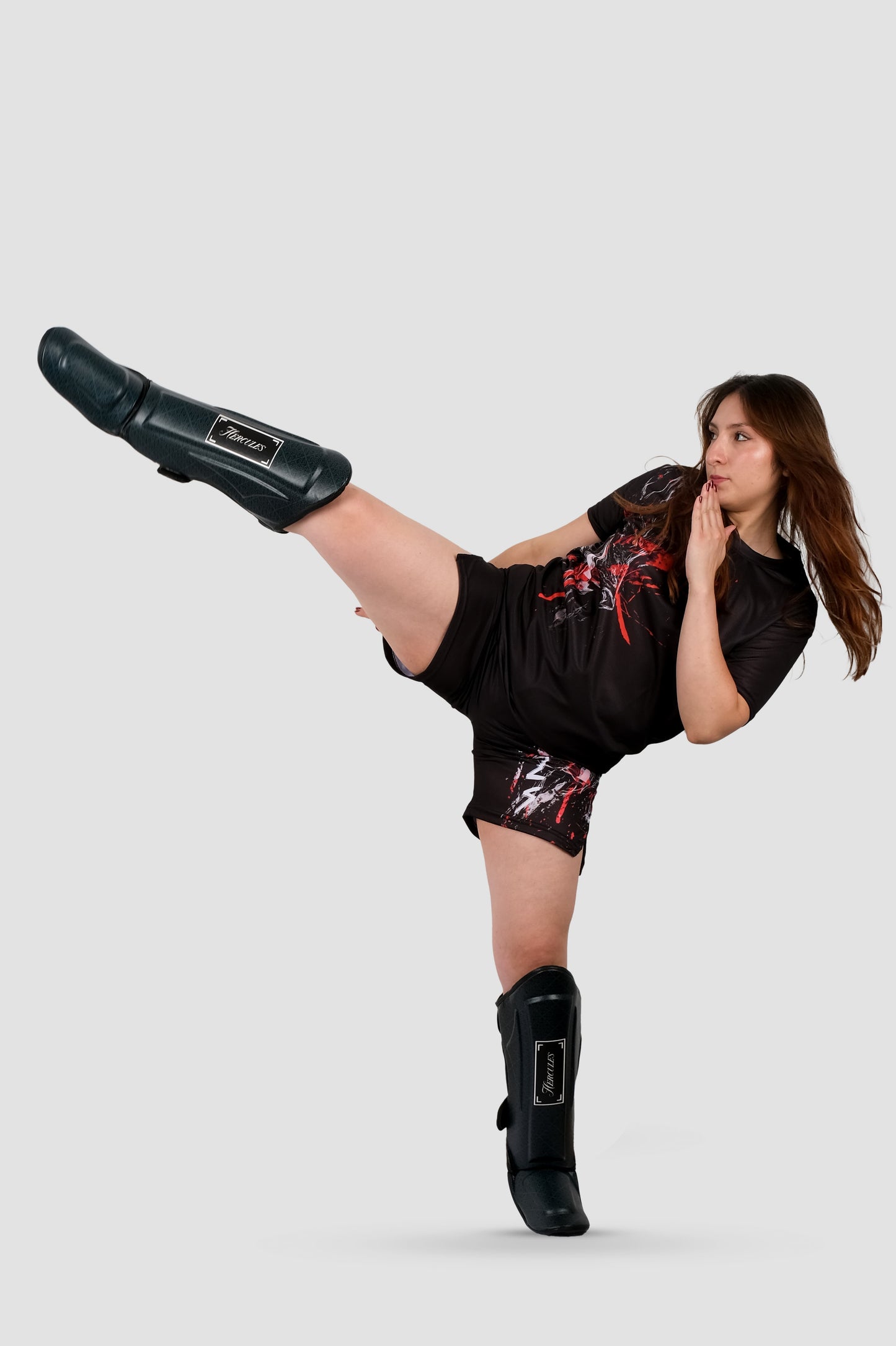 Hercules Fight Gear Kaval Koruyucu - Siyah - Kickboks, Muay Thai, Taekwondo - Hercules