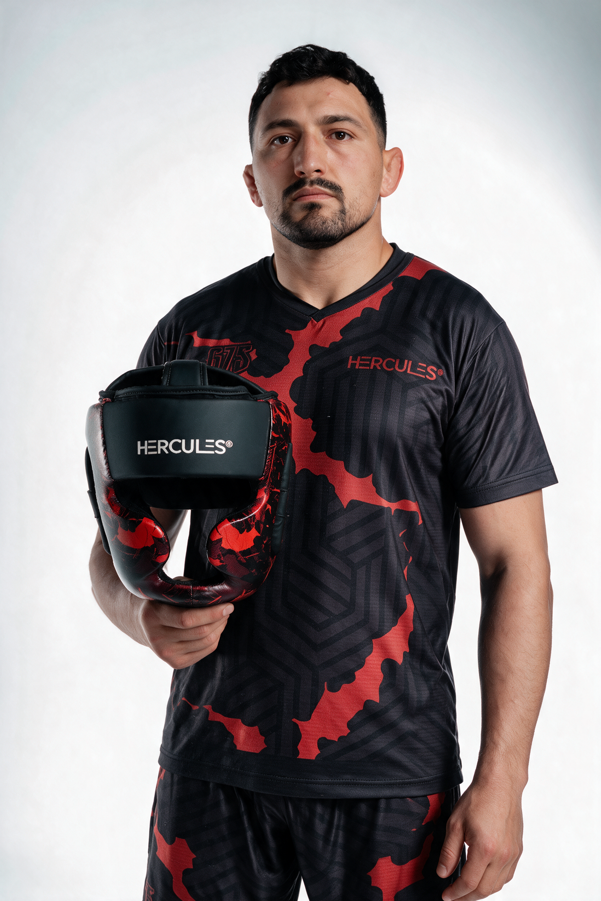 Hercules KORX 1.2 Siyah Kırmızı Desenli Kafa Koruyucu - Boks, MMA, Kickboks