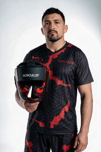 Hercules KORX 1.2 Siyah Kırmızı Desenli Kafa Koruyucu - Boks, MMA, Kickboks