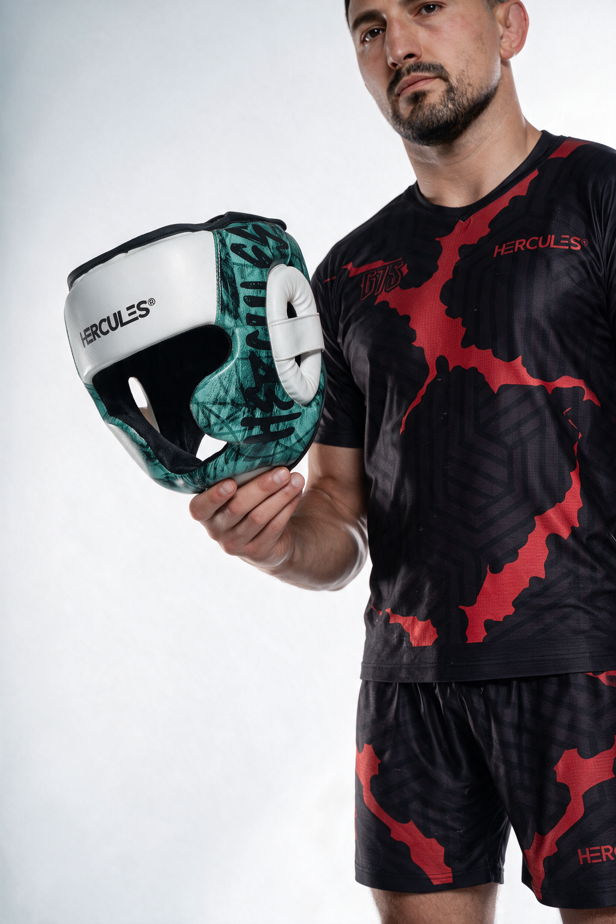 Hercules Fight Gear Kafa Koruyucu - Turkuaz Beyaz - Boks, MMA, Kickboks