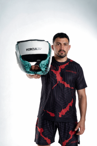 Hercules Fight Gear Kafa Koruyucu - Turkuaz Beyaz - Boks, MMA, Kickboks