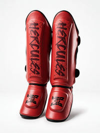 Hercules AIGIS 1.3 Kırmızı Şimşek Desenli Kaval Koruyucu | Shin Guard