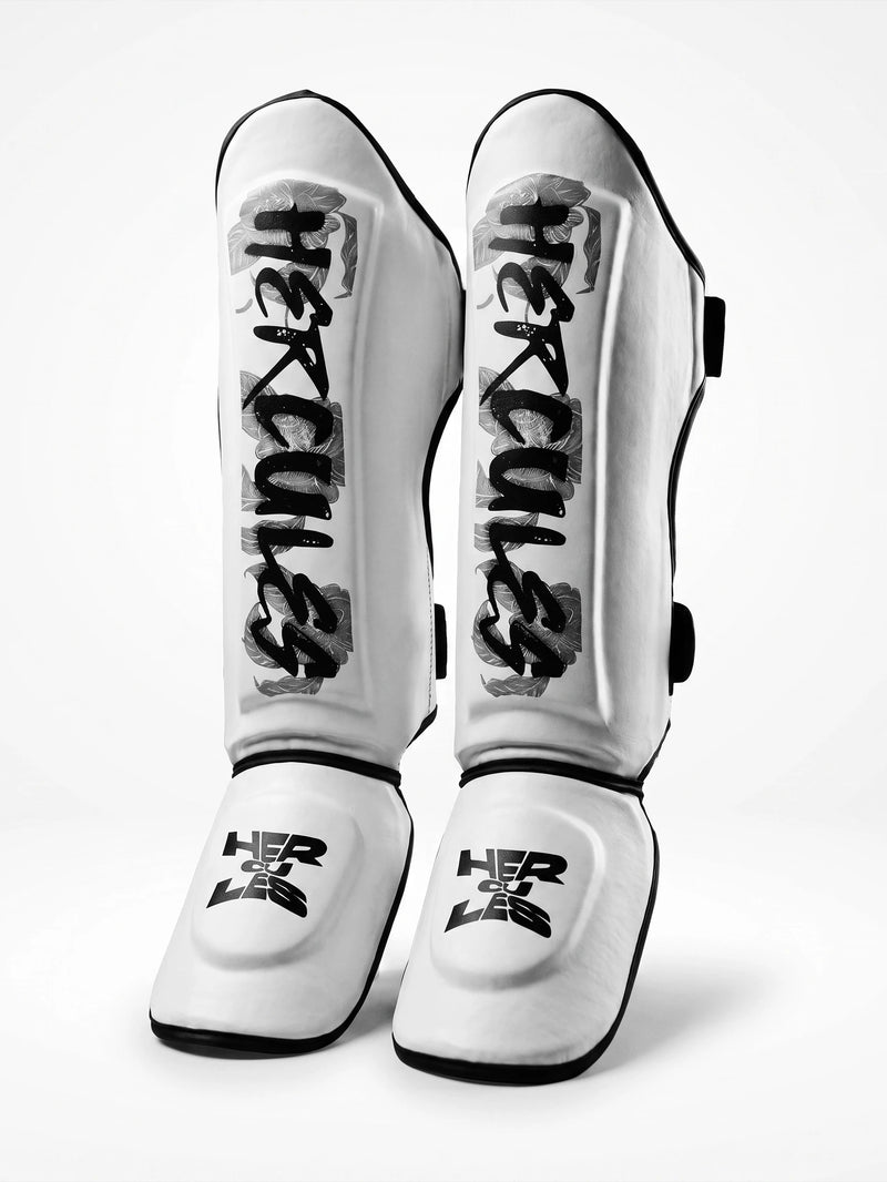 Hercules AIGIS 1.2 Beyaz Çiçek Desenli Kaval Koruyucu | Shin Guard