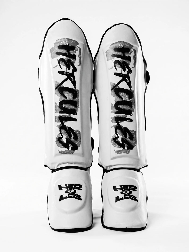 Hercules AIGIS 1.2 Beyaz Çiçek Desenli Kaval Koruyucu | Shin Guard
