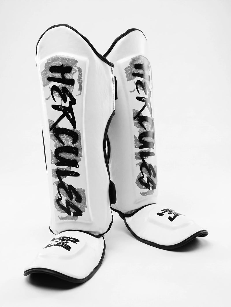 Hercules AIGIS 1.2 Beyaz Çiçek Desenli Kaval Koruyucu | Shin Guard