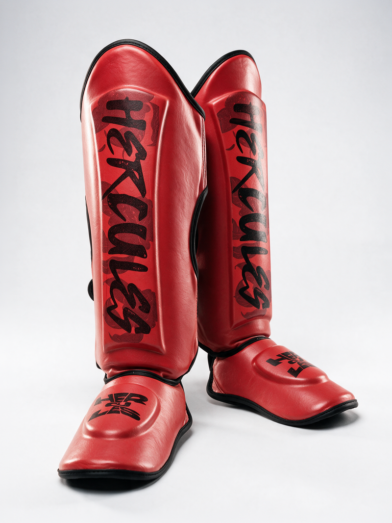 Hercules AIGIS 1.2 Kırmızı Çiçek Desenli Kaval Koruyucu | Shin Guard
