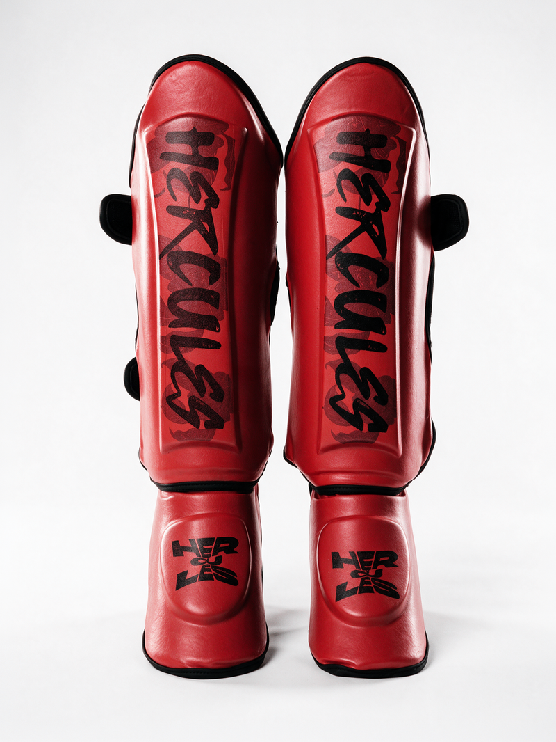 Hercules AIGIS 1.2 Kırmızı Çiçek Desenli Kaval Koruyucu | Shin Guard