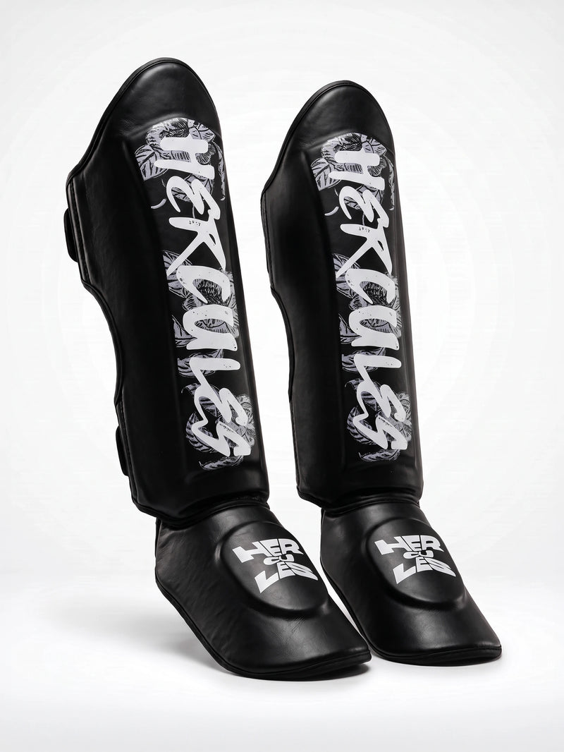 Hercules AIGIS 1.2 Siyah Çiçek Desenli Kaval Koruyucu | Shin Guard