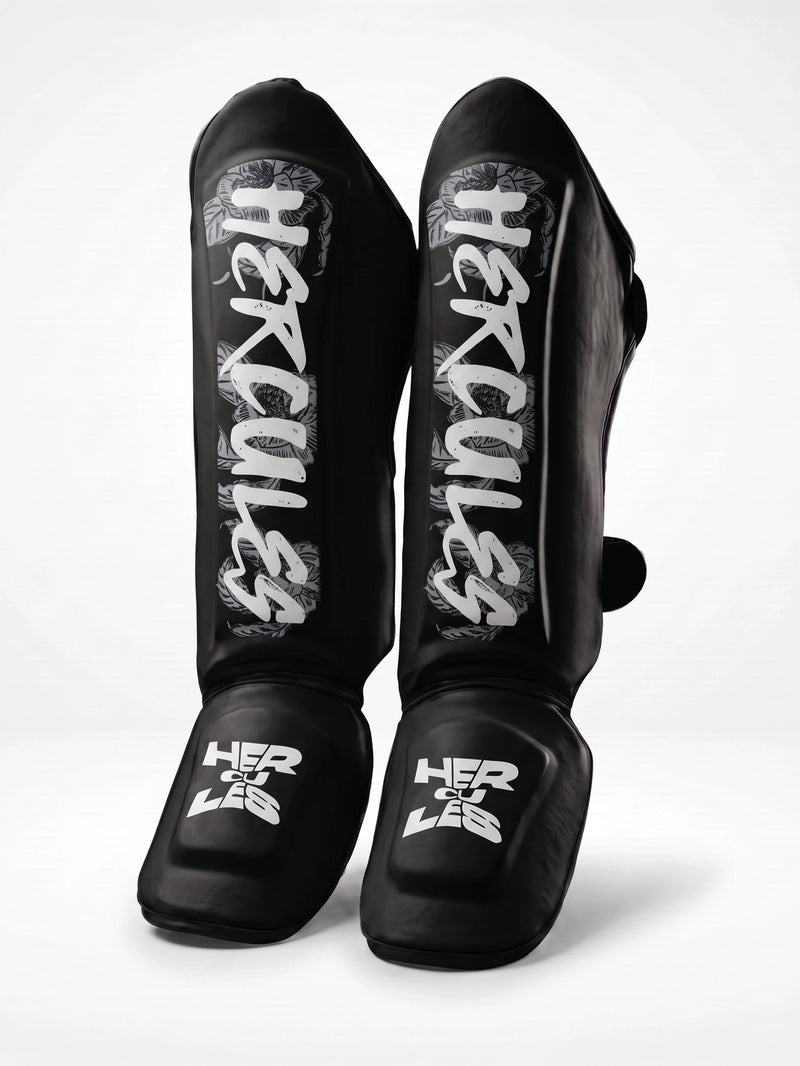 Hercules AIGIS 1.2 Siyah Çiçek Desenli Kaval Koruyucu | Shin Guard
