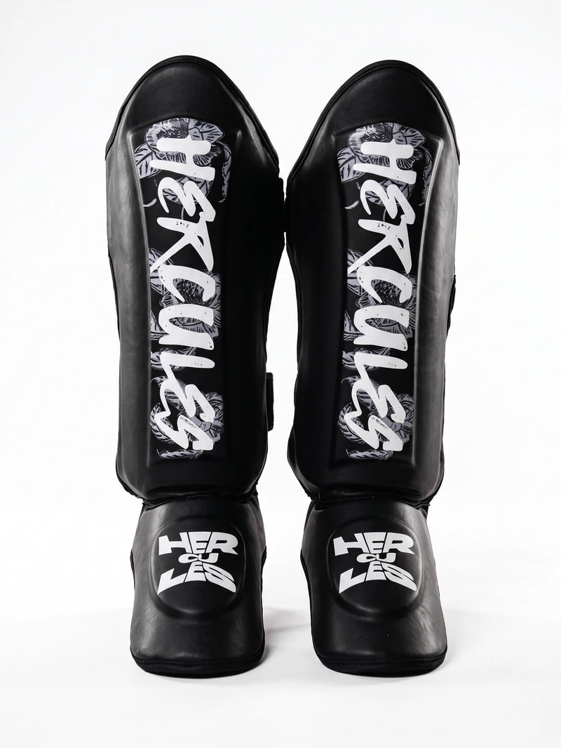 Hercules AIGIS 1.2 Siyah Çiçek Desenli Kaval Koruyucu | Shin Guard