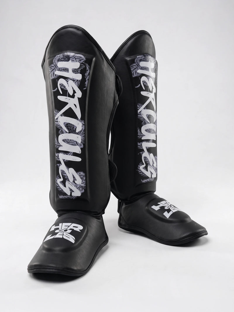 Hercules AIGIS 1.2 Siyah Çiçek Desenli Kaval Koruyucu | Shin Guard