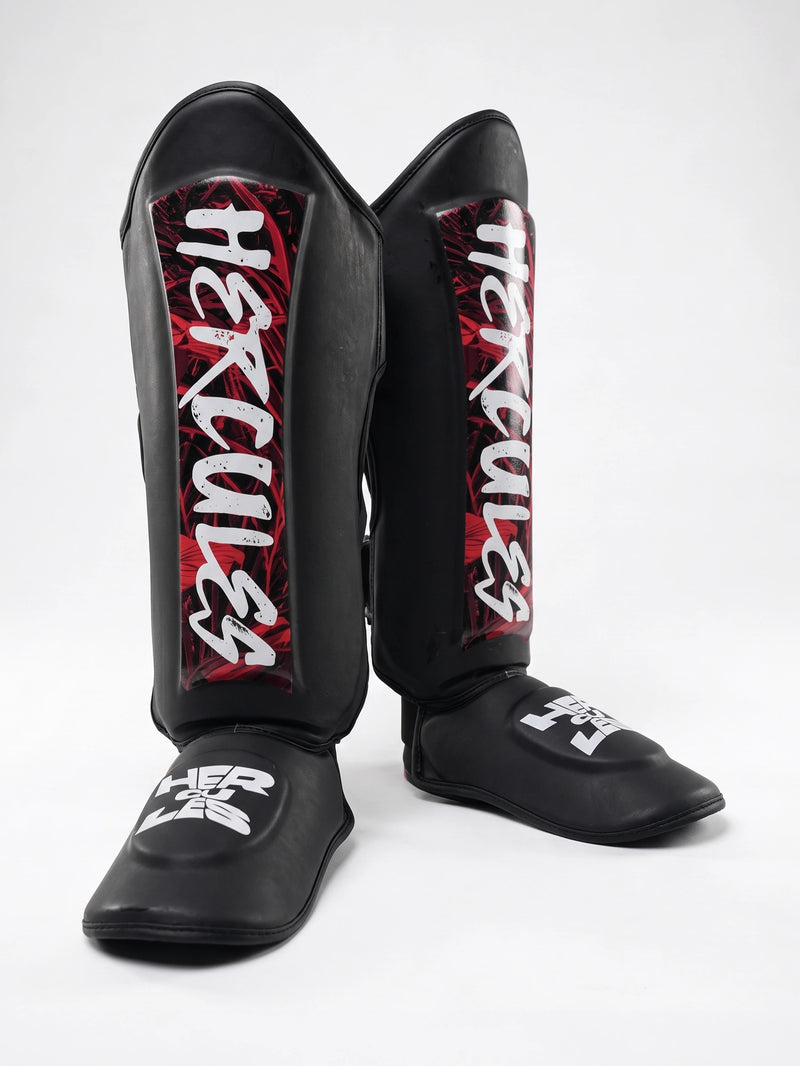 Hercules AIGIS 1.4 Siyah Kırmızı Desenli Kaval Koruyucu | Shin Guard