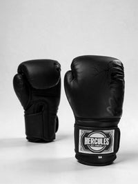 Hercules Siyah Şimşek Desenli Profesyonel Boks ve Kickboks Eldiveni