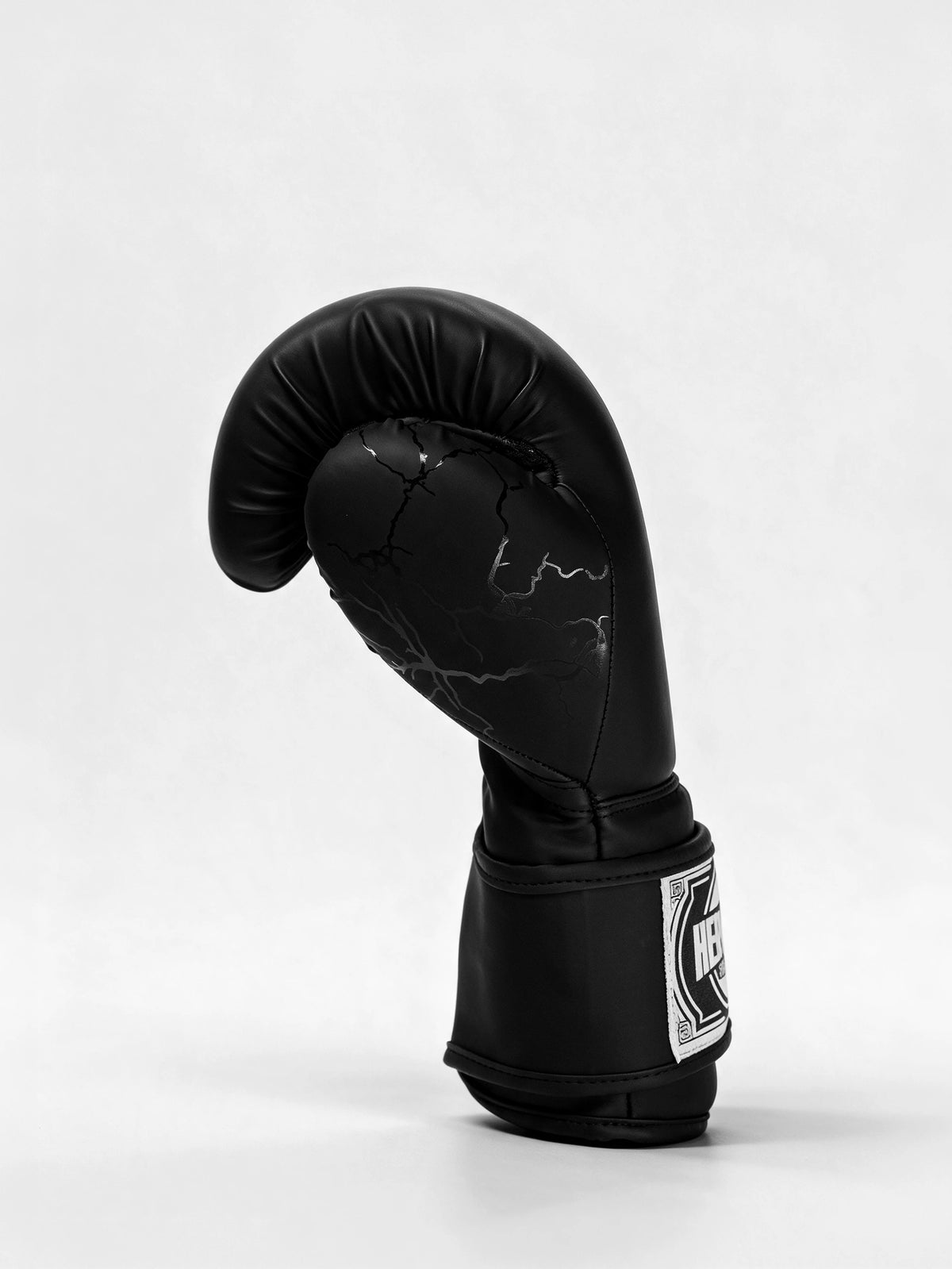 Hercules Siyah Şimşek Desenli Profesyonel Boks ve Kickboks Eldiveni