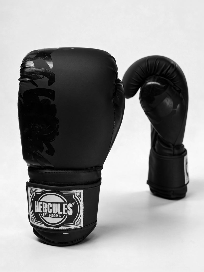 Hercules Fight Gear EVO 1.8 Siyah Çiçek Desenli Profesyonel Boks ve Kickboks Eldiveni