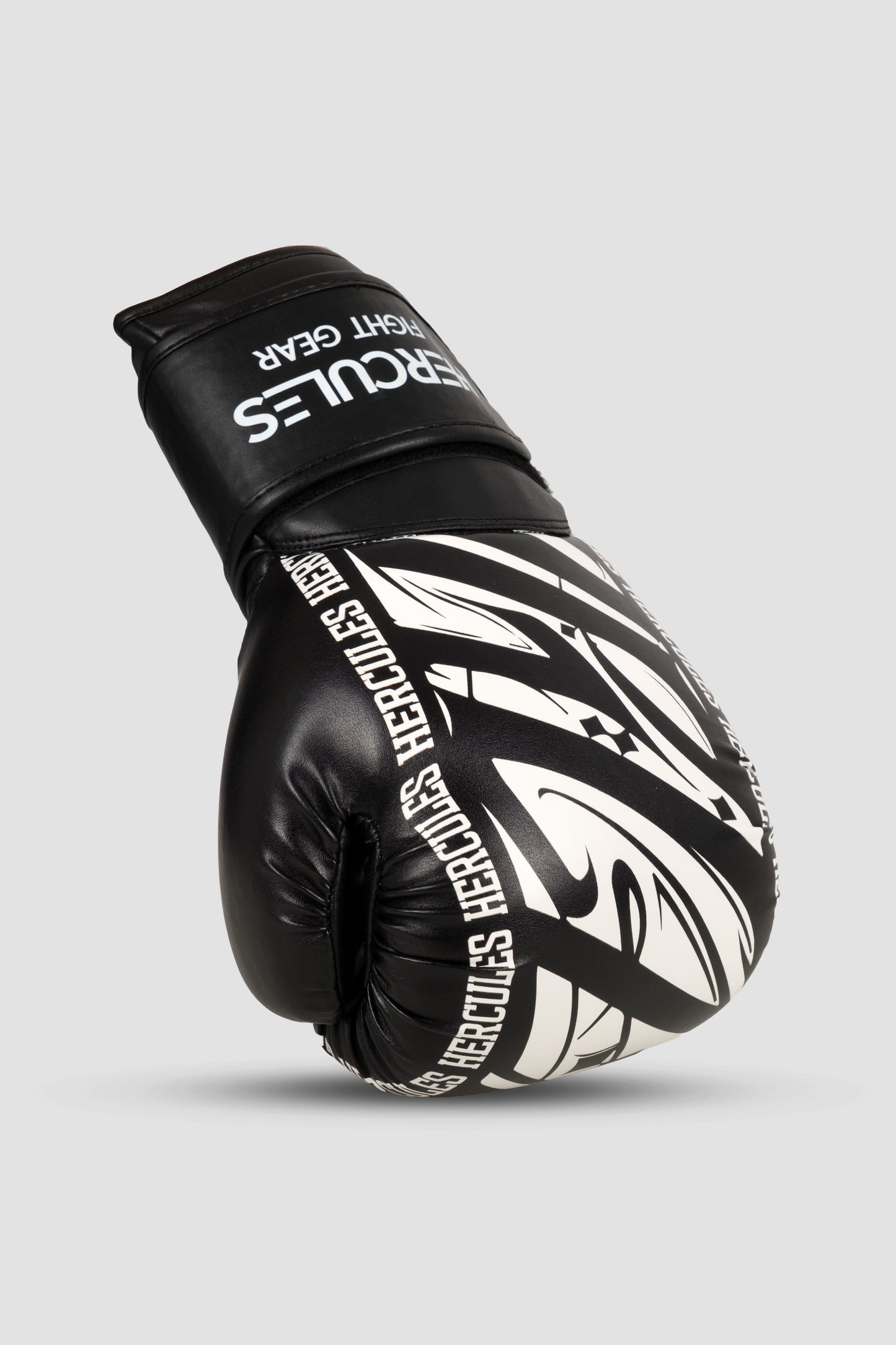 Hercules Fight Gear Desenli Siyah Beyaz Boks, Kickboks Eldiveni - Profesyonel Antrenman İçin - Hercules
