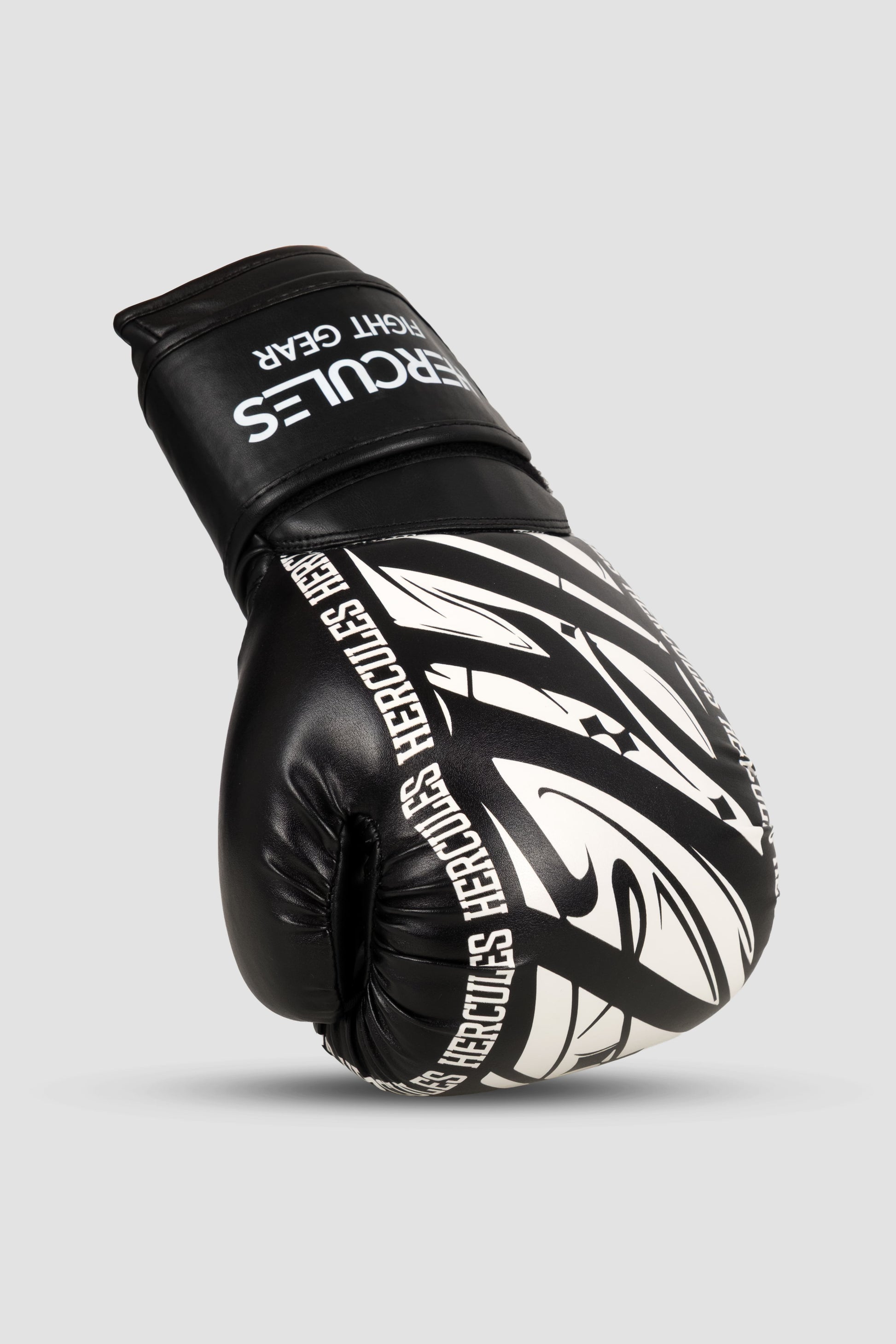Hercules Fight Gear Desenli Siyah Beyaz Boks, Kickboks Eldiveni - Profesyonel Antrenman İçin - Hercules