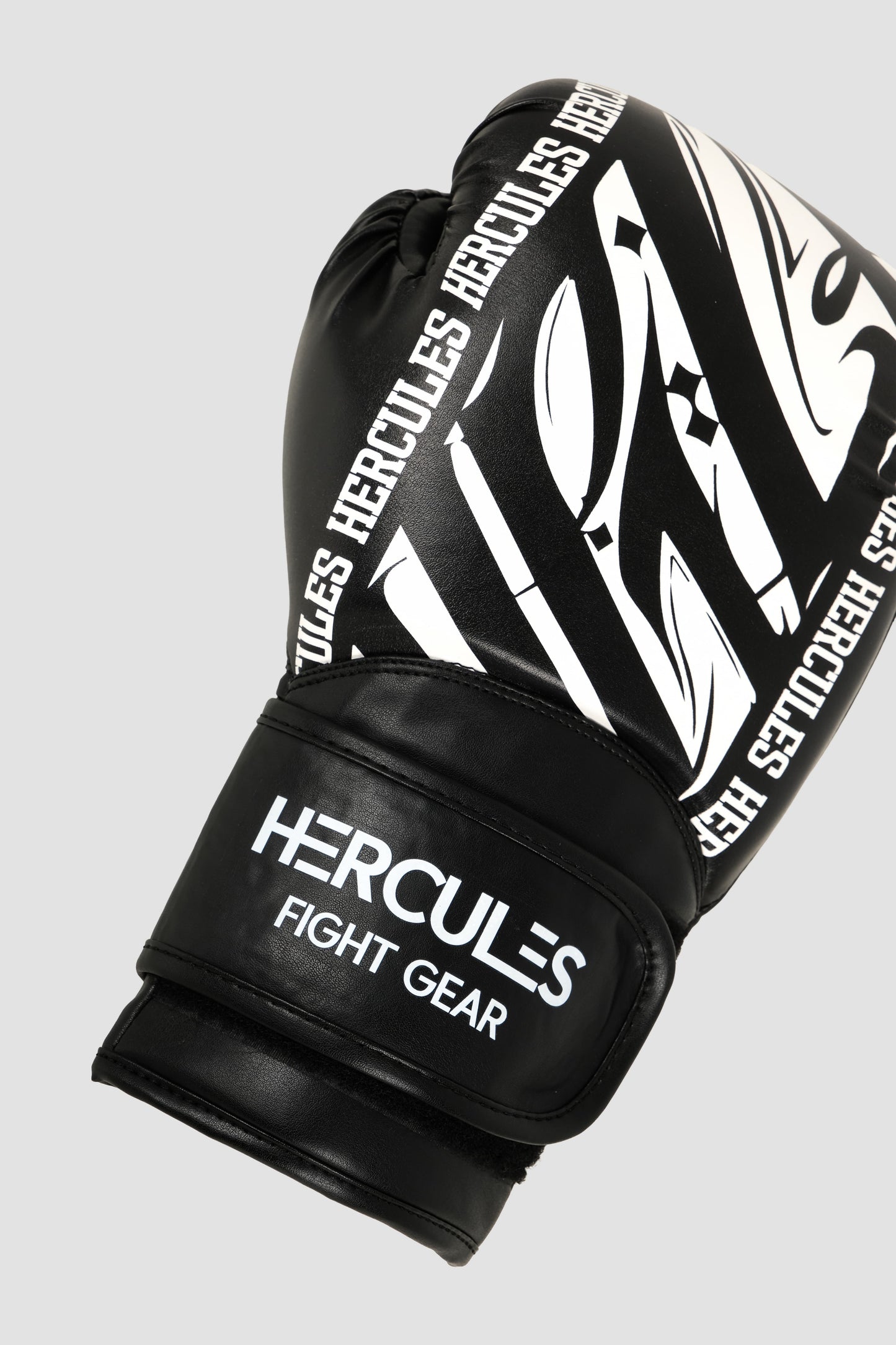 Hercules Fight Gear Desenli Siyah Beyaz Boks, Kickboks Eldiveni - Profesyonel Antrenman İçin - Hercules