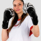 Hercules Fight Gear Desenli Siyah Beyaz Boks, Kickboks Eldiveni - Profesyonel Antrenman İçin - Hercules