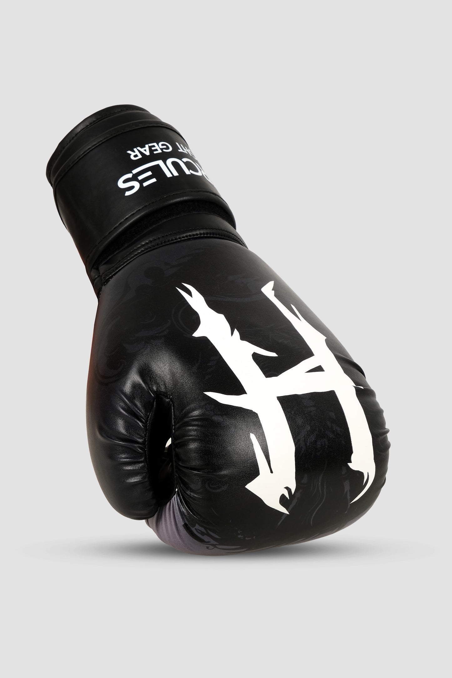 Hercules Fight Gear Ejderha Desenli Siyah Boks, Kickboks Eldiveni - Profesyonel Antrenman İçin - Hercules