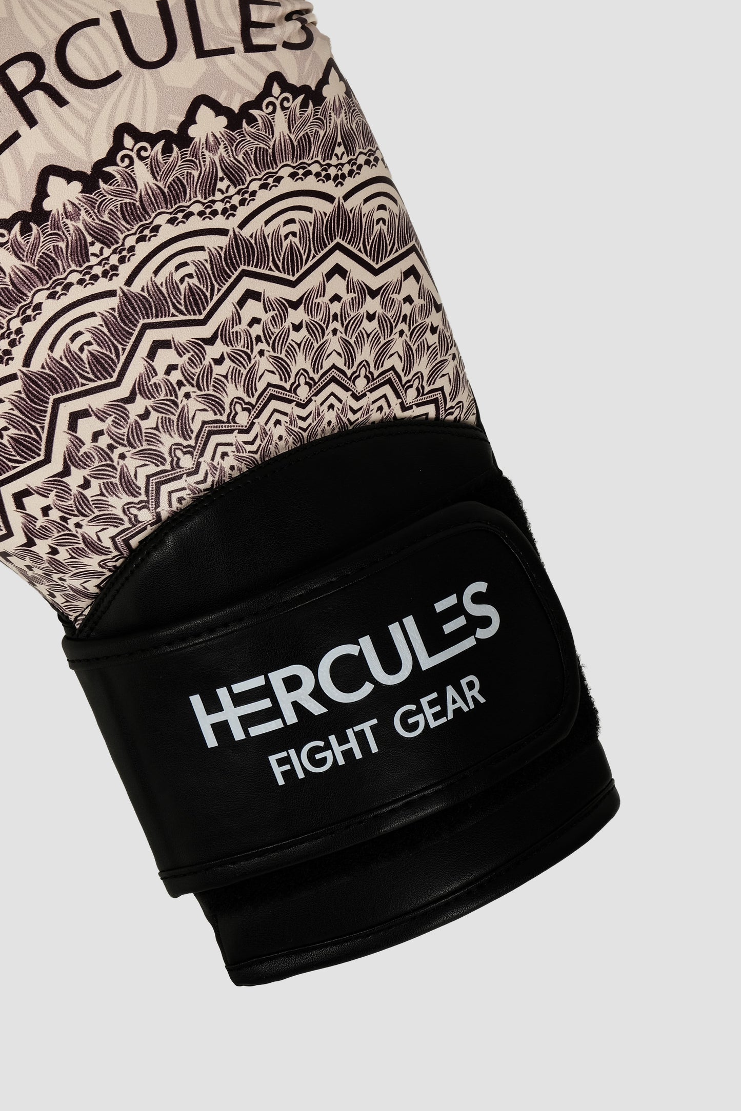 Hercules Fight Gear Desenli Bej Siyah Boks, Kickboks Eldiveni - Profesyonel Antrenman İçin - Hercules
