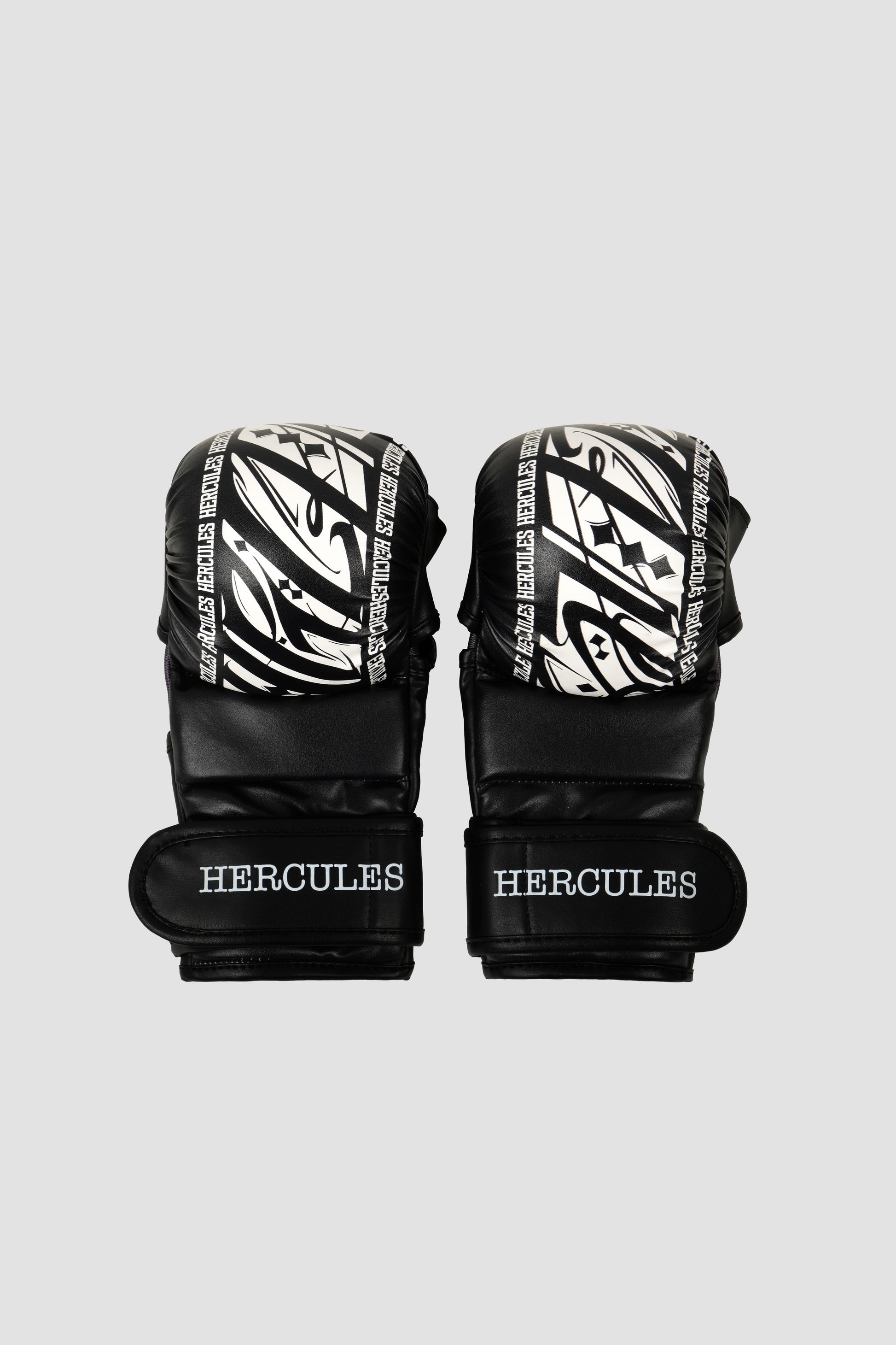 Hercules Fight Gear MMA Eldiveni - Grafiti Desenli Siyah-Beyaz - Grappling, BJJ, Cage Fighting - Hercules