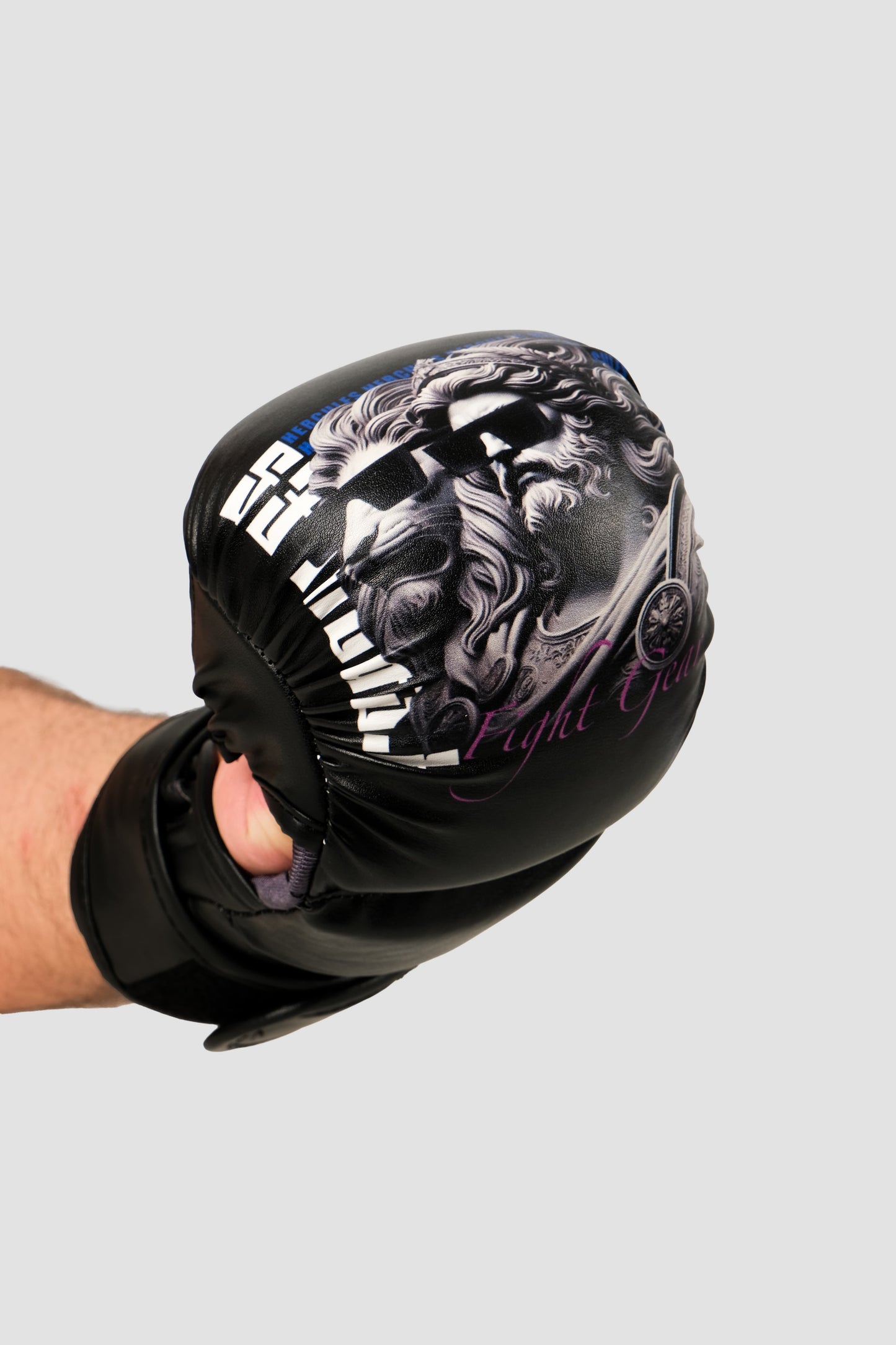 Hercules Fight Gear MMA Eldiveni - Aslan Desenli Siyah - Grappling, BJJ, Cage Fighting - Hercules