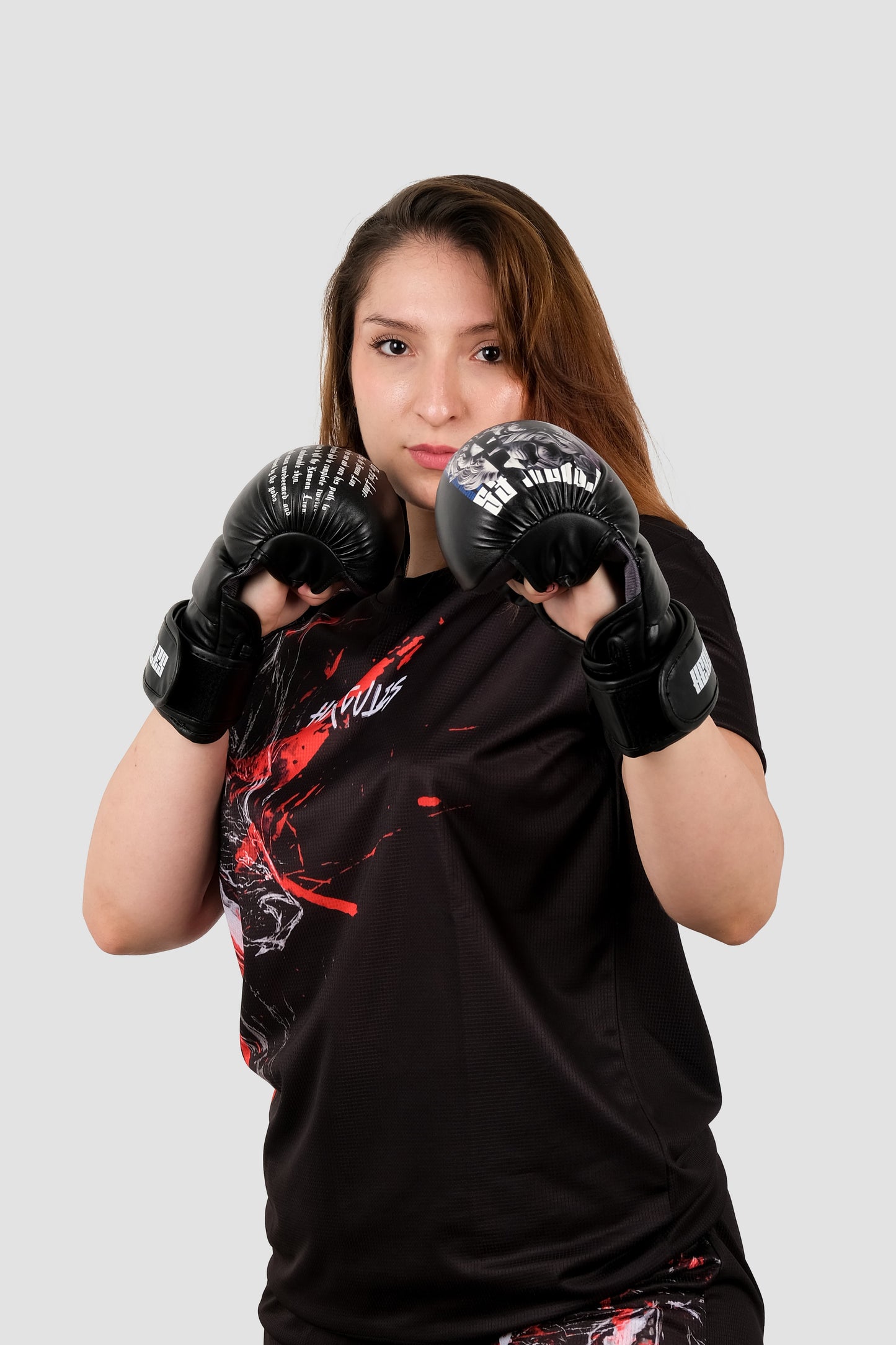 Hercules Fight Gear MMA Eldiveni - Aslan Desenli Siyah - Grappling, BJJ, Cage Fighting - Hercules