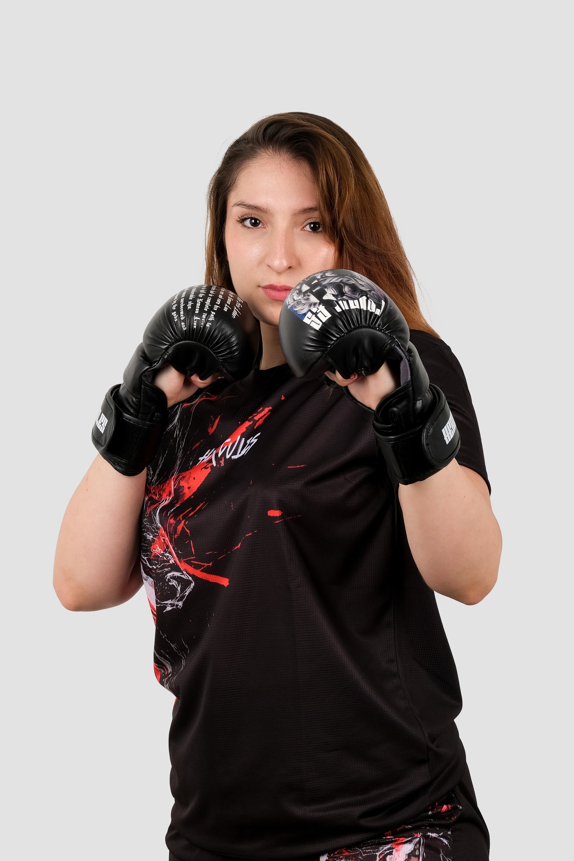 Hercules Fight Gear MMA Eldiveni - Aslan Desenli Siyah - Grappling, BJJ, Cage Fighting - Hercules