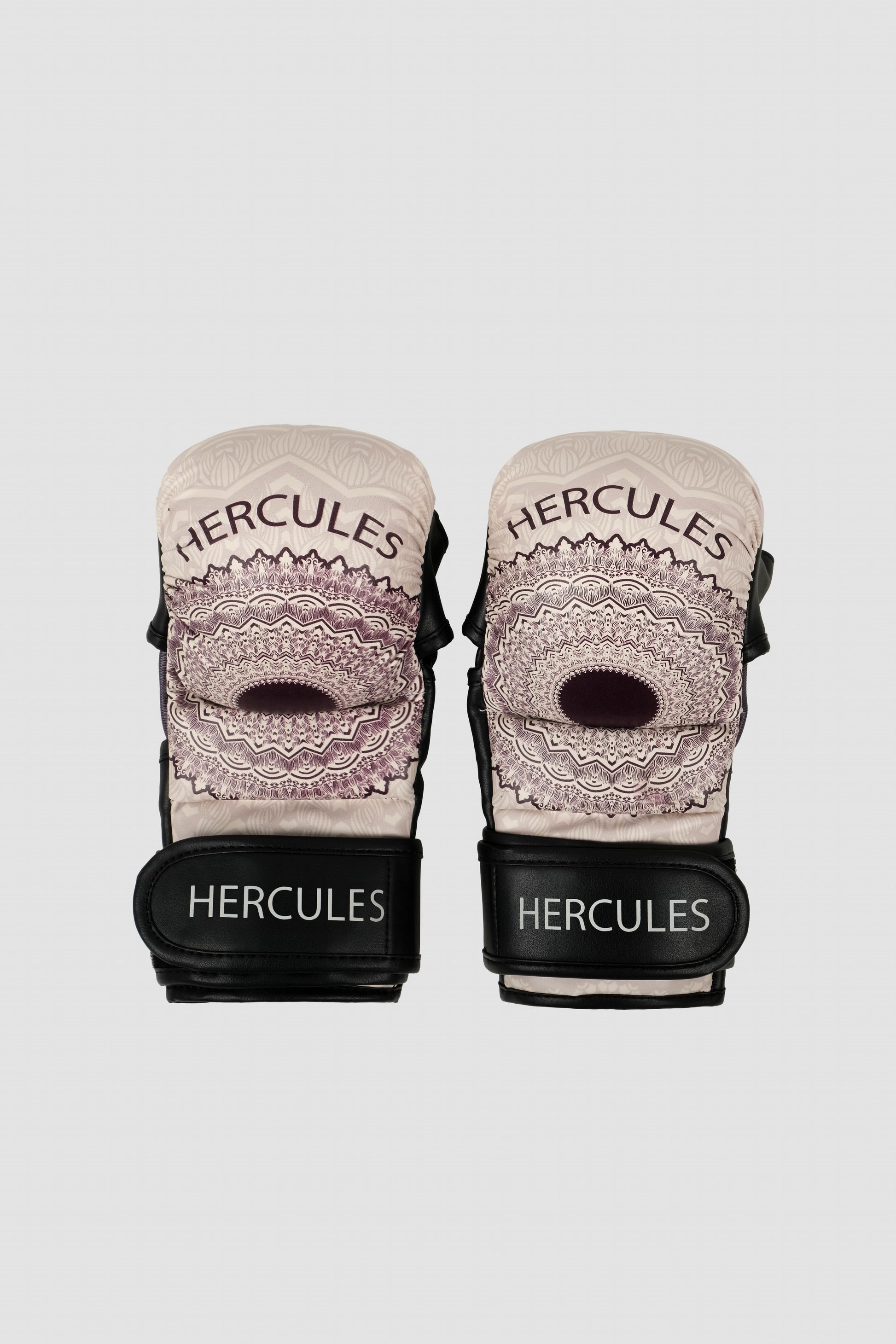 Hercules Fight Gear MMA Eldiveni - Desenli Bej Siyah - Profesyonel Grappling & Cage Fighting - Hercules