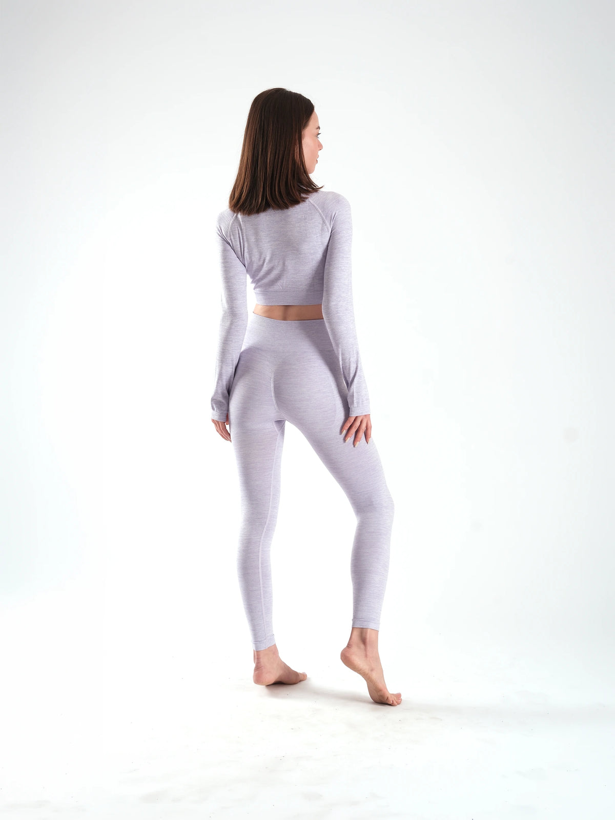 Hercules Fight Gear Lila Dikişsiz Kadın Spor Takımı | Tayt & Crop