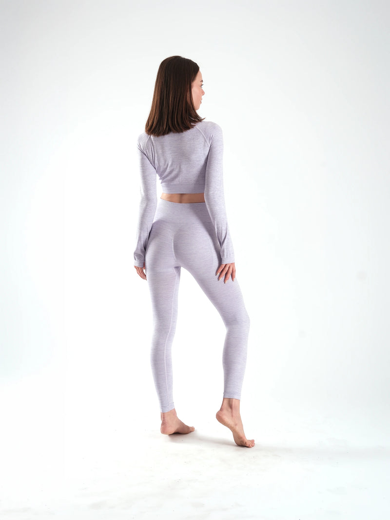 Hercules Fight Gear Lila Dikişsiz Kadın Spor Takımı | Tayt & Crop