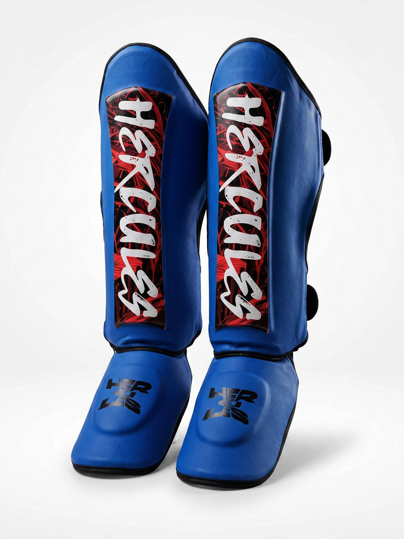 Hercules Mavi - Kırmızı Desenli Kaval Koruyucu | Shin Guard