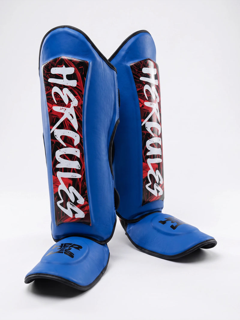 Hercules Mavi - Kırmızı Desenli Kaval Koruyucu | Shin Guard