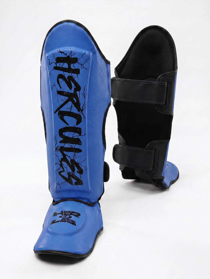 Hercules Mavi - Şimşek Desenli Kaval Koruyucu | Shin Guard