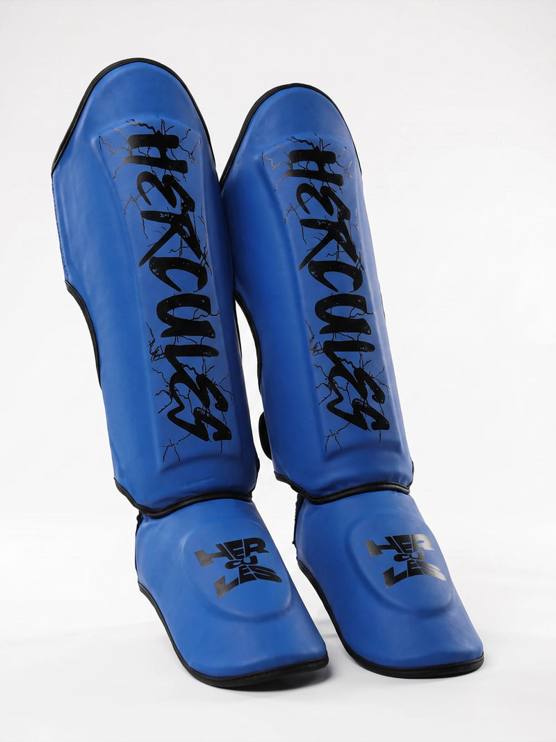 Hercules Mavi - Şimşek Desenli Kaval Koruyucu | Shin Guard