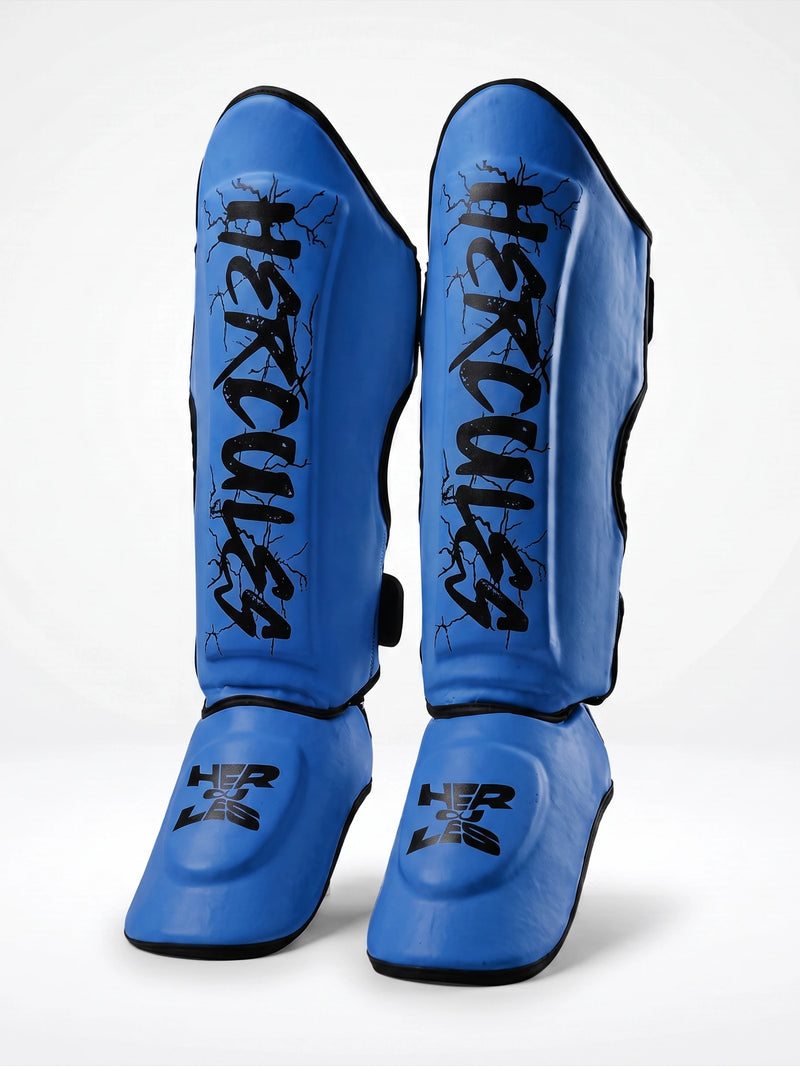 Hercules Mavi - Şimşek Desenli Kaval Koruyucu | Shin Guard