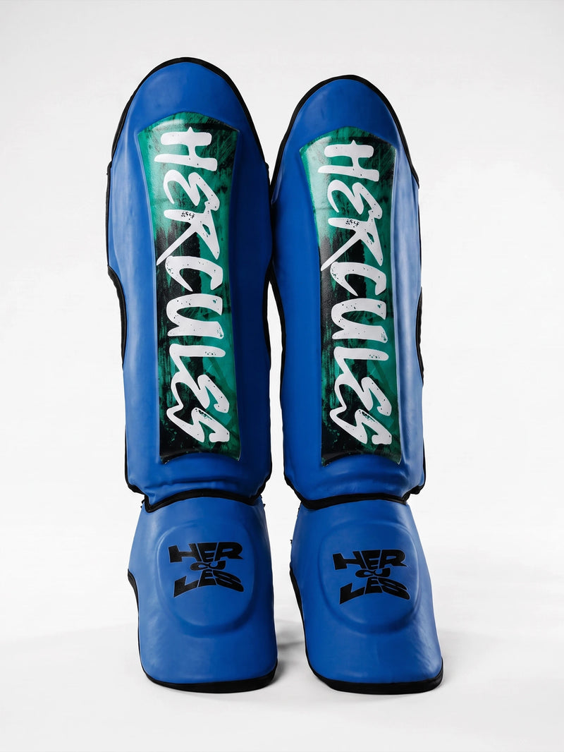 Hercules Mavi - Yeşil Desenli Kaval Koruyucu | Shin Guard