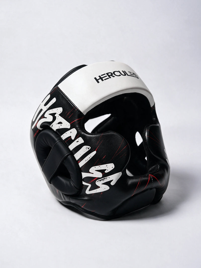 Hercules Fight Gear Kafa Koruyucu - Siyah Kırmızı V2 - Boks, MMA, Kickboks