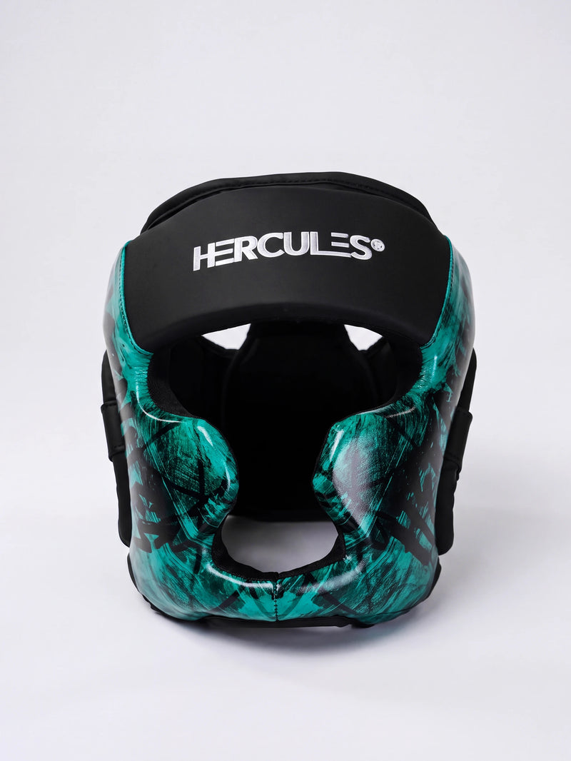 Hercules Fight Gear Kafa Koruyucu - Siyah Turkuaz - Boks, MMA, Kickboks