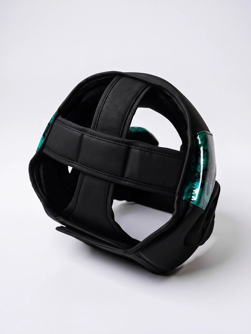Hercules Fight Gear Kafa Koruyucu - Siyah Turkuaz - Boks, MMA, Kickboks