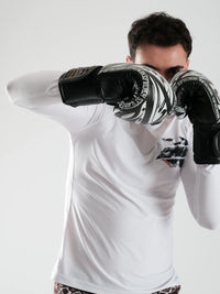 Hercules Fight Gear Desenli Siyah Beyaz Boks, Kickboks Eldiveni - Profesyonel Antrenman İçin