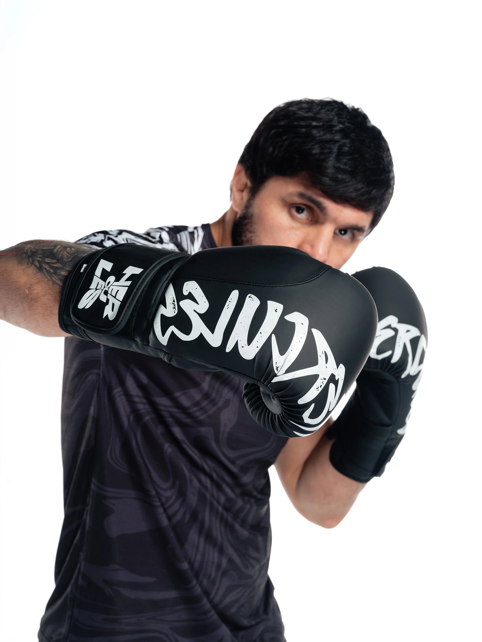 Hercules Fight Gear Siyah Boks Eldiveni | Beyaz Logo