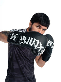Hercules Fight Gear Siyah Boks Eldiveni | Beyaz Logo