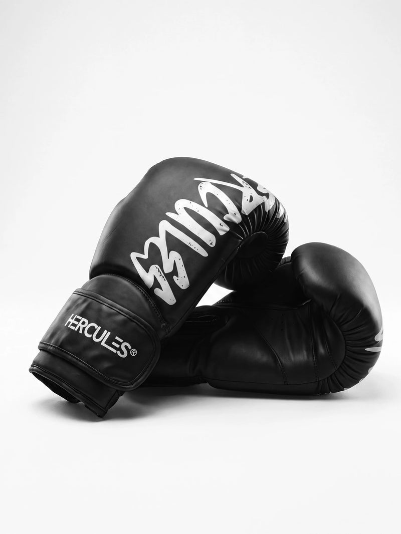 Hercules Siyah Profesyonel Boks ve Kickboks Eldiveni